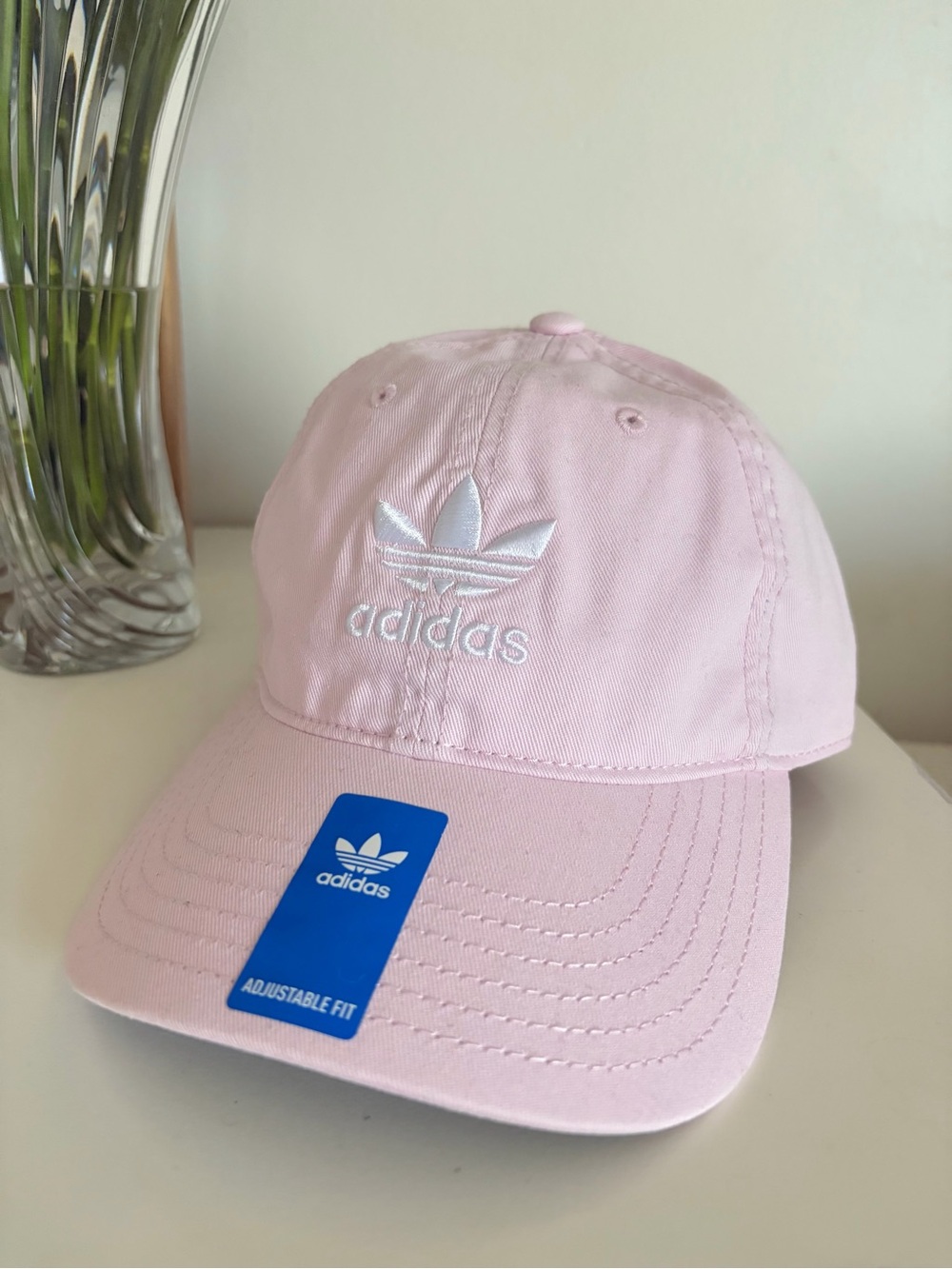 NWT Adidas Originals Washed Relaxed Strapback Hat Pink White